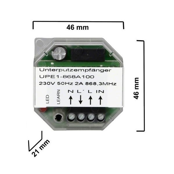 Récepteur Dickert_ UPE1_dimensions A saisir LOT de télécommande Dickert à bas prix